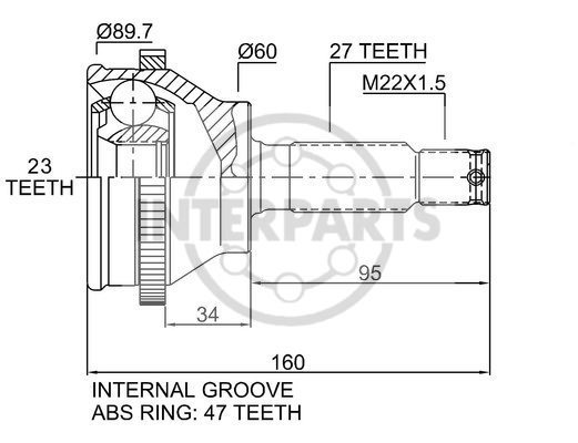 granāta OJ-0664 HYNDAI CV JOINT