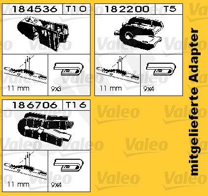 Logu tīrītāju slotiņa SWF116190 530MM līkā