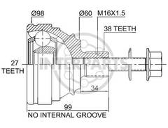 Granāta OJ-1726 151230 21945 VW T4 Transporter 92-03 38/60/27