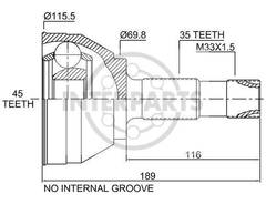 GRANĀTA OJ-1763 151132 20633 bezABS Citroen Jumper Fiat Ducato Peugeot Boxer 94-02-- 35/69.8/45