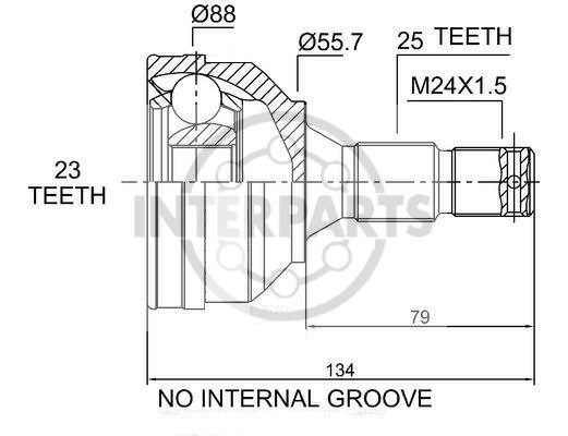 Granāta OJ-1470 151177 21075 Citroen Berlingo, Partner 96-02 22/55.7/23