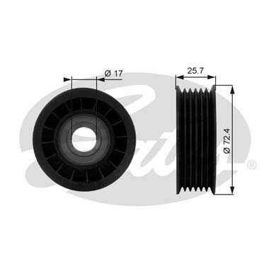 RULLĪTIS GAT/38008 6rib.70mmPlastic