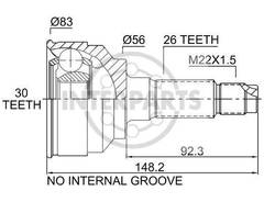 Granāta OJ-0484 151304 151146 Mazda 323 89- 98 1.8 1.6d ; MX3 92-98 ; MX5 98-05