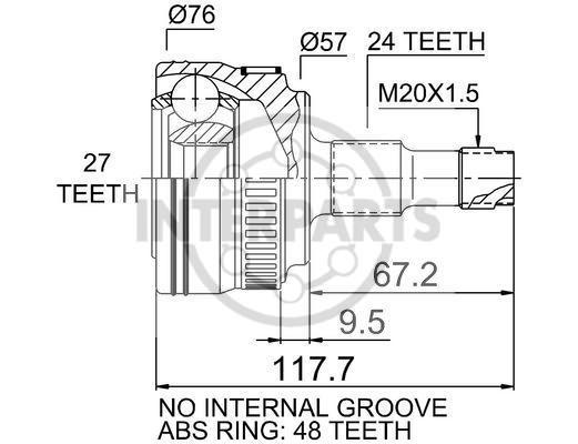 GRANĀTA OJ-1469 151367 22262 MB A140-190 97-04 ; Vaneo 99-04 24/57/27 abs48