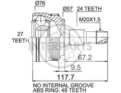 GRANĀTA OJ-1469 151367 22262 MB A140-190 97-04 ; Vaneo 99-04 24/57/27 abs48