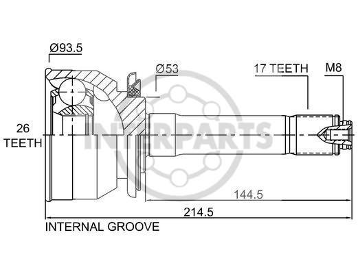 Granāta OJ-0308 21483 Opel Frontera 92-98 ; Monterey 91-98 ; Isuzu Trooper 91-94;