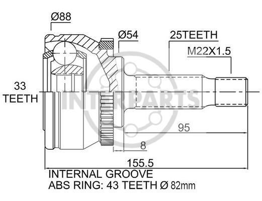 Granāta OJ-1498 20587 Volvo S40 V40 99-03 abs43 25/54/33