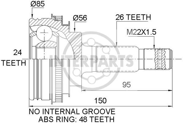 Granāta OJ-0255 151351 22307 GI-202 Toyota RAV 4 2.0 ; Corolla 2.0d 97-00 ; Picnic 96-01 abs