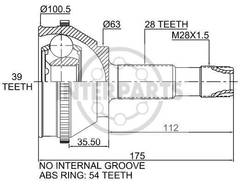 GRANĀTA OJ-1756 151120 20986 Citroen Jumper Fiat Ducato Peugeot Boxer 94-02--- abs54 28/63/39