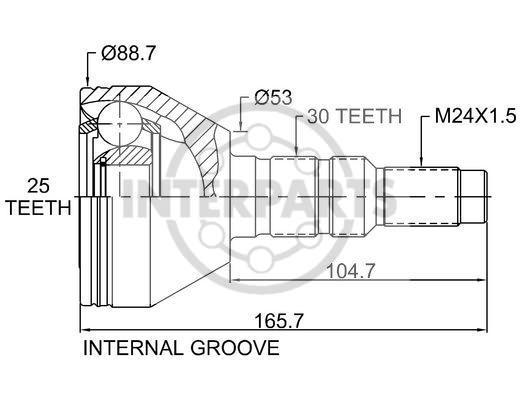 Granāta OJ-1395 151420 23798 Opel Vectra C, Signum 02-08 30/53/25