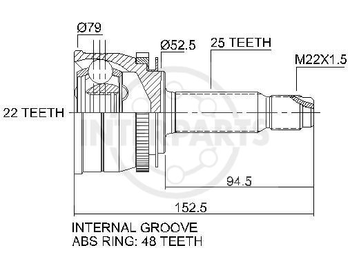 Granāta OJ-0657 Hyundai Getz 02-> 1.3;1.4;1.6 abs