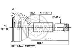 Granāta OJ-1670 24065 BEZ ABS Ford Transit ,Tourneo 00-03-- 28/57/26