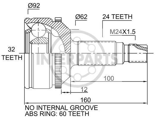 Granāta OJ-1697 stc3204 LandRover Range Rover 94-02 abs60 24/62/32