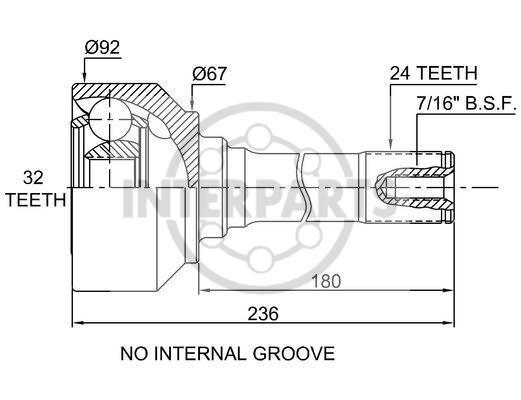 Granāta OJ-1650 rtc6862 Land Rover 90,110, Defender 85-93 24/67/32