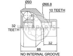 Granāta OJ-1653 20807 Land Rover Discovery 94-; Range Rover 80- 10/66.8/32