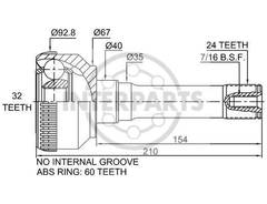 Granāta OJ-1698 RTC6811 LandRover Discovery 89-04 ; Range Rover 80-02 abs60 24/67/32