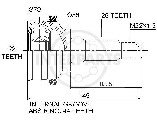 Granāta OJ-0449 151372 21034 GI-327 Mazda 323 93-98 ; Kia Sephia 96- 01 abs