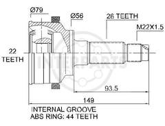 Granāta OJ-0449 151372 21034 GI-327 Mazda 323 93-98 ; Kia Sephia 96- 01 abs