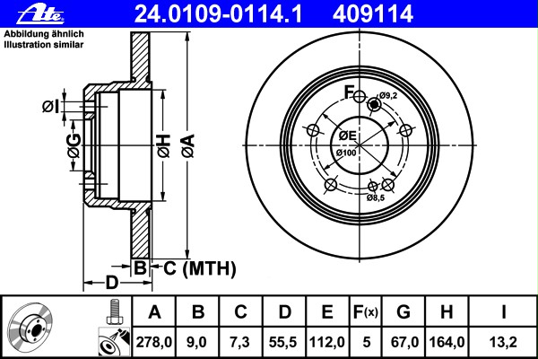 bremžu disks 24.0109-0114.1 400.1412.00