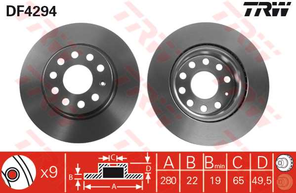 bremžu disks DF4294