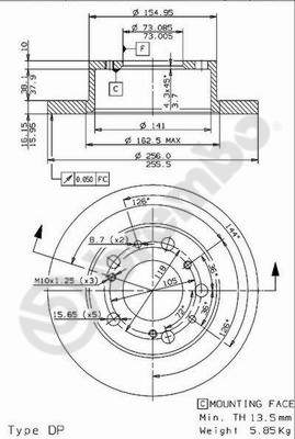 BREMŽU DISKS 08.9601.14 15-3529