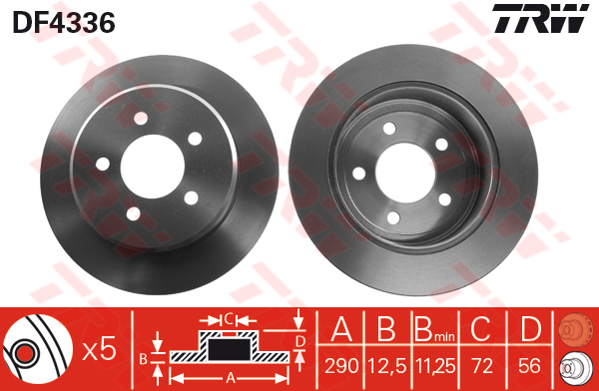 aizm. bremžu  disks DF4336   155.3904.00 76650