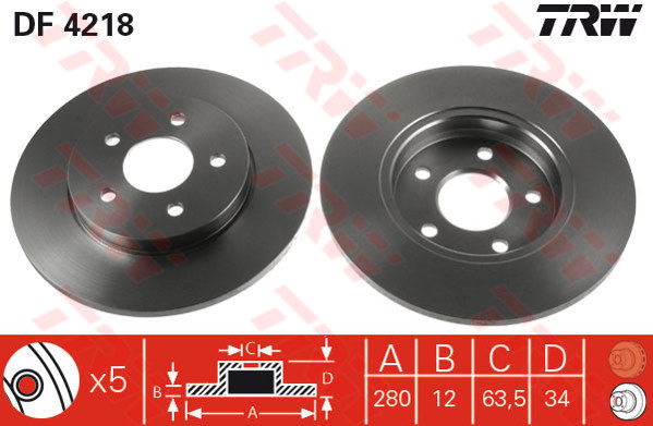 Bremžu disks DF4218 250.1345.00