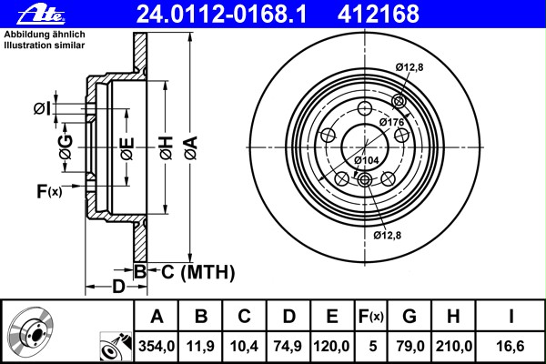 bremžu disks 24.0112-0168.1