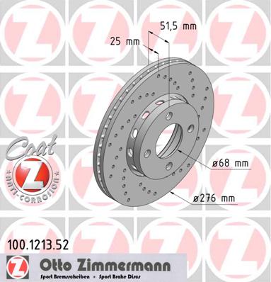 bremžu disks 100.1213.52    AUDI SPORT Coat Z