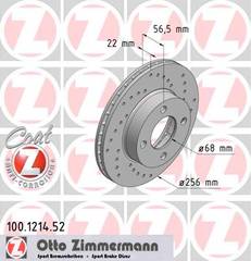 bremžu disks 100.1214.52    AUDI SPORT Coat Z