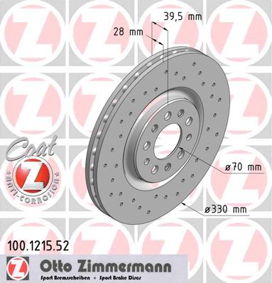 bremžu disks 100.1215.52    AUDI SPORT Coat Z
