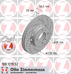 bremžu disks 100.1219.52    AUDI SPORT Coat Z