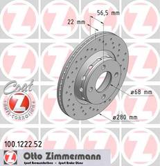 bremžu disks 100.1222.52    AUDI SPORT Coat Z