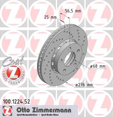 bremžu disks 100.1224.52    AUDI SPORT Coat Z
