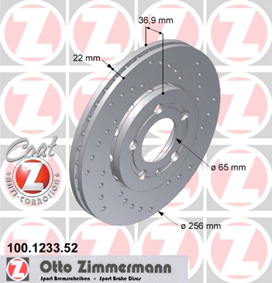 bremžu disks 100.1233.52    AUDI SPORT Coat Z