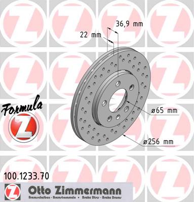 bremžu disks 100.1233.70    AUDI/VAG FORMULA Z