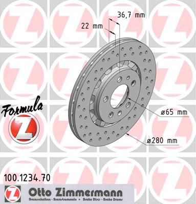 bremžu disks 100.1234.70    AUDI/VAG FORMULA Z