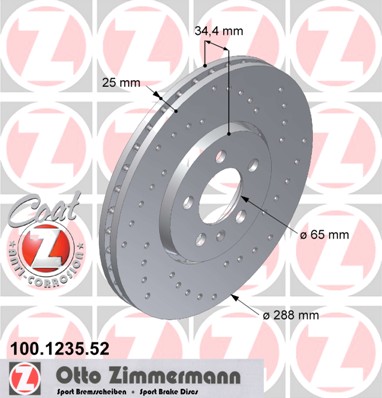 bremžu disks 100.1235.52    AUDI SPORT Coat Z