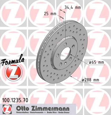 bremžu disks 100.1235.70    AUDI/VAG FORMULA Z
