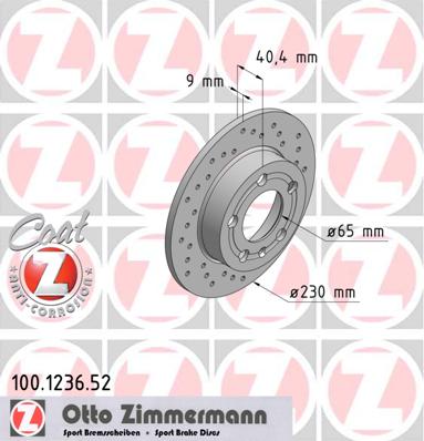 bremžu disks 100.1236.52    AUDI SPORT Coat Z