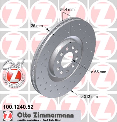 bremžu disks 100.1240.52    AUDI SPORT Coat Z