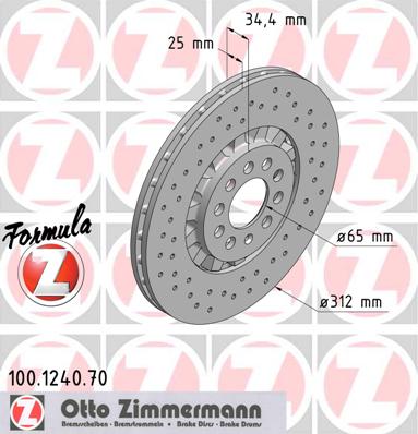 bremžu disks 100.1240.70    AUDI FORMULA Z