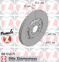 bremžu disks 100.1240.75    AUDI FORMULA Z