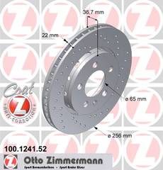 bremžu disks 100.1241.52    AUDI SPORT Coat Z