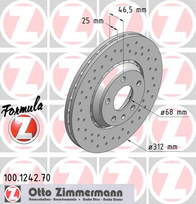 bremžu disks 100.1242.70    AUDI FORMULA Z
