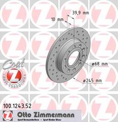 bremžu disks 100.1243.52    AUDI SPORT Coat Z