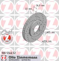 bremžu disks 100.1246.52    AUDI SPORT Coat Z