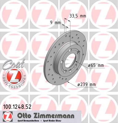 bremžu disks 100.1248.52    AUDI SPORT Coat Z