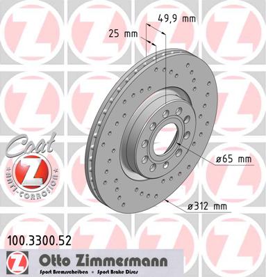 bremžu disks 100.3300.52    AUDI SPORT Coat Z