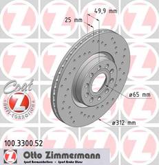 bremžu disks 100.3300.52    AUDI SPORT Coat Z